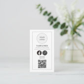 Moderne Clean White QR Code Social Media Visitekaartje (Staand voorkant)