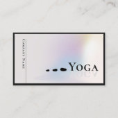 Moderne Clean Yoga Instructeur Holografisch Zilver Visitekaartje (Voorkant)