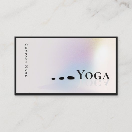 Moderne Clean Yoga Instructeur Holografisch Zilver Visitekaartje (Voorkant)