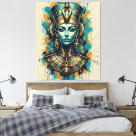 Moderne Cleopatra – Abstracte Vloeibare Kleuren Ku Canvas Afdruk