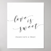 Moderne Clligrafie Love is Sweet Wedding Table Sig Poster (Voorkant)