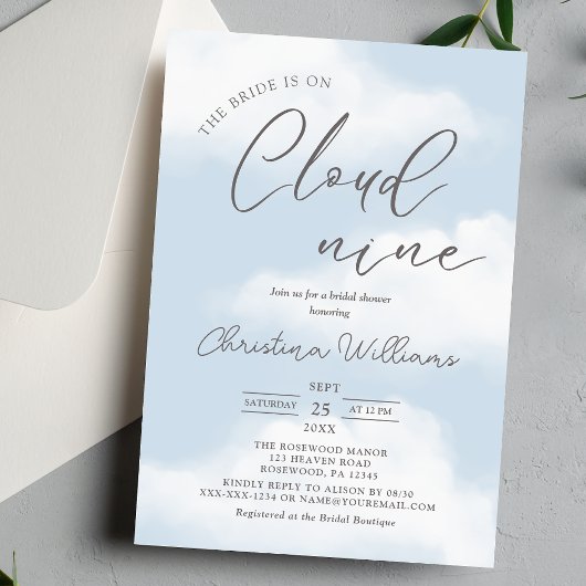 Moderne Cloud 9 Bruidsmeisjes Bruiloftsfeest Kaart