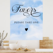 Moderne Cloud Nine Bruidsdouche Favor Sign Poster (Keuken)
