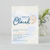 Moderne Cloud Nine Bruidsdouche Roze Goud Folie Uitnodiging (Staand Voorkant)