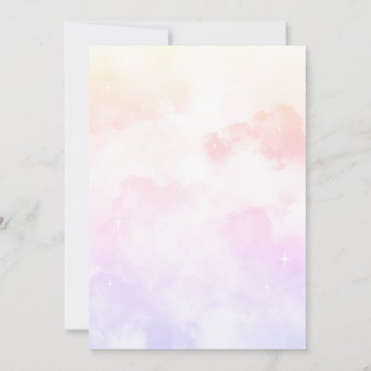 Moderne Cloud Nine Dreamy Pastel Wolken en Sterren Kaart (Achterkant)