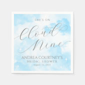 Moderne Cloud Nine Dromerige Pastelblauwe Bruidsdo Servet (Voorkant)