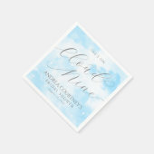 Moderne Cloud Nine Dromerige Pastelblauwe Bruidsdo Servet (Hoek)