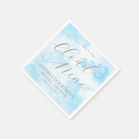 Moderne Cloud Nine Droompastel Blauwe Bruiloft Servet (Hoek)