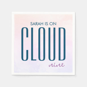 Moderne Cloud Nine Pastel Regenboog Bruiloftsfeest Servet