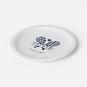 Moderne clubnaam Tennis Iconen Navy Blue Logo Papieren Bordje (Gekanteld)