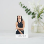 Moderne Coach Fitness Trainer Foto QR Code Visitekaartje (Staand voorkant)