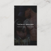 Moderne Coach Fitness Trainer Foto QR Code Zwart Visitekaartje (Voorkant)