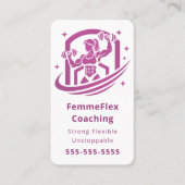 Moderne Coaching Vrouwelijke Personal Trainer Roze Visitekaartje (Voorkant)