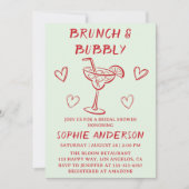 Moderne Cocktail Brunch & Mousserende Wijn Bruidsb Kaart (Voorkant)