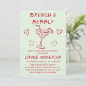Moderne Cocktail Brunch & Mousserende Wijn Bruidsb Kaart (Staand voorkant)