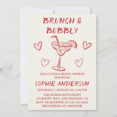 Moderne Cocktail Brunch & Mousserende Wijn Bruidsb Kaart (Voorkant)
