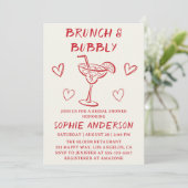 Moderne Cocktail Brunch & Mousserende Wijn Bruidsb Kaart (Staand voorkant)