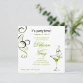 Moderne Cocktail Engagement Party (limoen) Kaart (Staand voorkant)