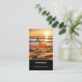 Moderne Cocktail Foto Professionele Bartender Visitekaartje (Staand voorkant)