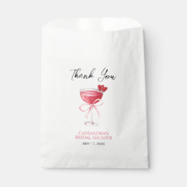 Moderne Cocktail Roze Strik Bruidsmeisje Dank Je Bedankzakje