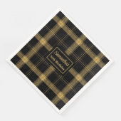 Moderne Cocktail servetten Zwart Goud Glitter (Hoek)