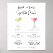 Moderne Cocktail Signature Drink Bar Menubord Poster (Voorkant)