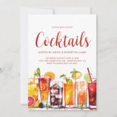 Moderne cocktailparty drankjes kaart (Voorkant)