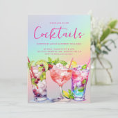 Moderne cocktailparty drankjes kaart (Staand voorkant)