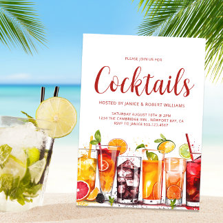 Moderne cocktailparty drankjes kaart