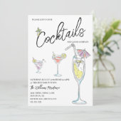 Moderne Cocktailparty Kaart (Staand voorkant)