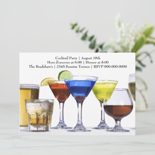 Moderne cocktailparty kaart (Staand voorkant)