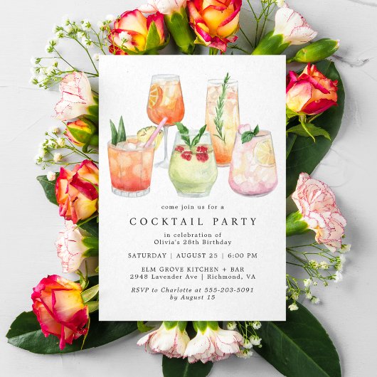 Moderne cocktailparty | Schattige Meisje Vrouwen V Kaart