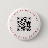 Moderne Cocktails Bachelorette Weekend QR-code Ronde Button 5,7 Cm (Voorkant)
