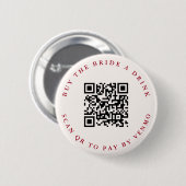 Moderne Cocktails Bachelorette Weekend QR-code Ronde Button 5,7 Cm (Voorkant /achterkant)