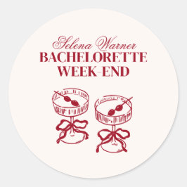 Moderne Cocktails Bachelorette Weekend Ronde Sticker