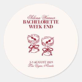 Moderne Cocktails Bachelorette Weekend Ronde Sticker