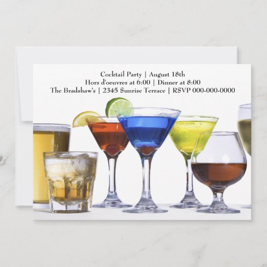 Moderne Cocktails Cocktailparty Kaart (Voorkant)