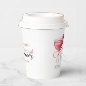 Moderne Cocktails Drank Roze Strik Bruidsfeest  Papieren Bekers (Rechts)