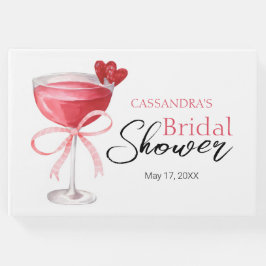 Moderne Cocktails Drank Roze Strik Bruidsmeisjesfe Gastenboek