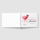 Moderne Cocktails Drank Roze Strik Bruiloft Feestj Gastenboek (Volledig)