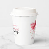 Moderne Cocktails Drinken Roze Strik Bruidsdouche  Papieren Bekers (Links)