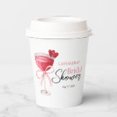 Moderne Cocktails Drinken Roze Strik Bruidsdouche  Papieren Bekers (Achterkant)