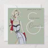 Moderne Cocktails en Gespreksfeest Kaart (Voorkant)