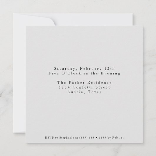 Moderne  Cocktails en Gespreksfeest Kaart (Achterkant)