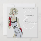 Moderne Cocktails en Gespreksfeest Kaart (Voorkant)