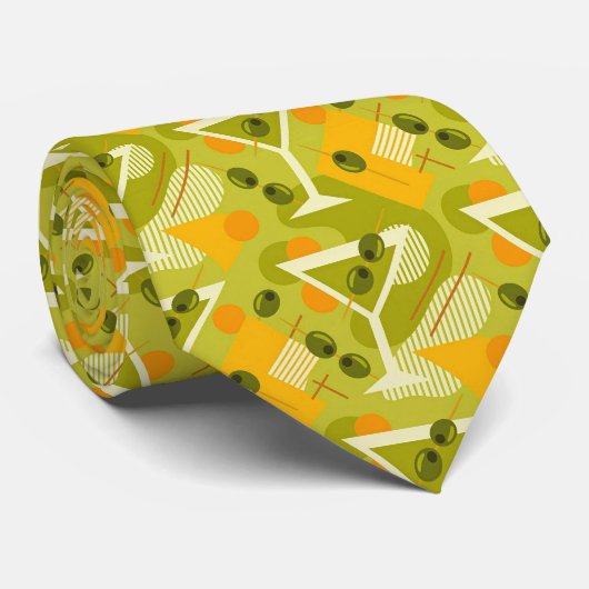 Moderne cocktails | Olijfgroene Martini Stropdas (Opgerold)