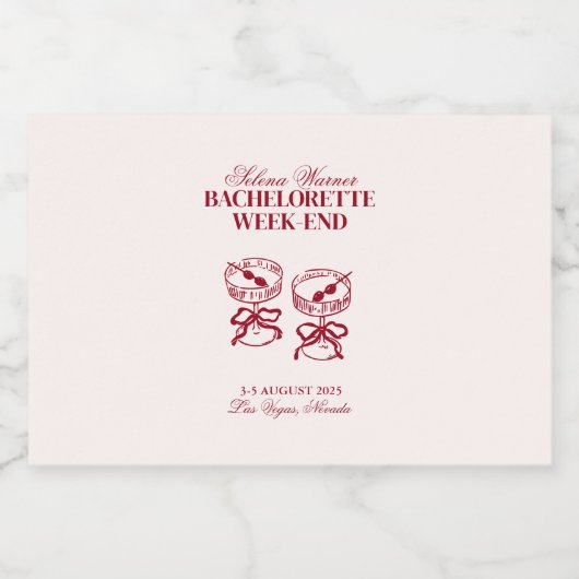 Moderne cocktails vrijgezellenweekend likeurfles etiket (Enkel label)