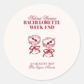 Moderne cocktails vrijgezellenweekend ronde sticker (Voorkant)