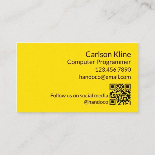 Moderne coderingstechnologie QR Code Visitekaartje (Achterkant)