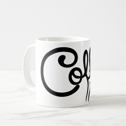 Moderne Coffee Script Mok - Unieke Bruidsjonkers (Voorkant links)